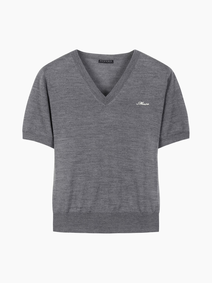 Gray sweater with embroidery - null - Dark Gray | Sisley K image number 1